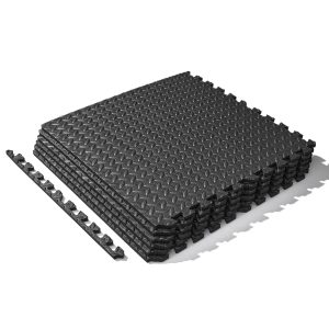 &frac12; Inch Thick Puzzle Exercise Mat - Black