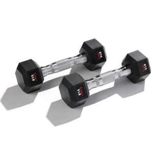 Rubber Hex Dumbbells &ndash; Singles & Pairs 5&ndash;50 LB Weights